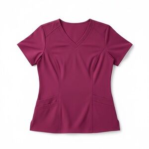 NWT NICHE Scrub Brand 'Endurance' V-Neck Scrub Top Magenta Haze Pink Size M